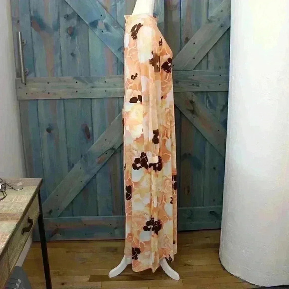 1970s Vintage Psychedelic Floral Maxi Dress Size Medium Large - Picture 3 of 7